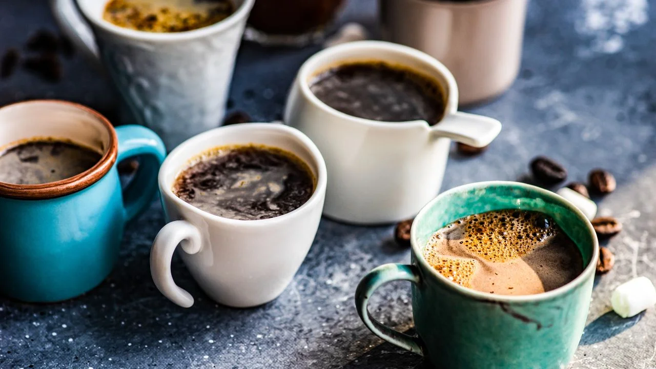 Cups of different coffee