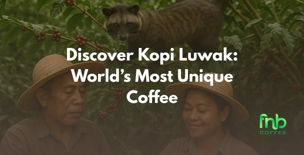 A close-up of Kopi Luwak coffee beans, highlighting their unique origin and distinctive characteristics.
